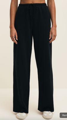 Z SUPPLY WIDE LEG SWEATPANT BLACK