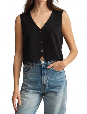 Z SUPPLY LINEN VEST BLACK