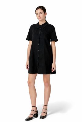 ENGLISH FACTORY WASHED DENIM MINI DRESS -XX