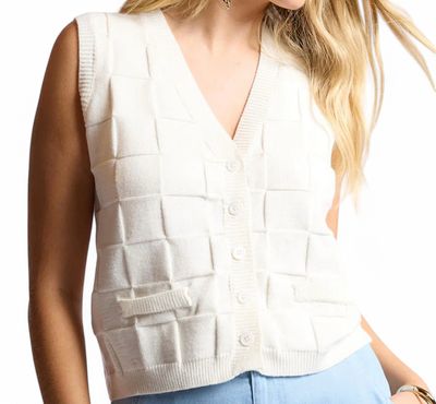 SAGE THE LABEL BUTTON VEST CREAM  