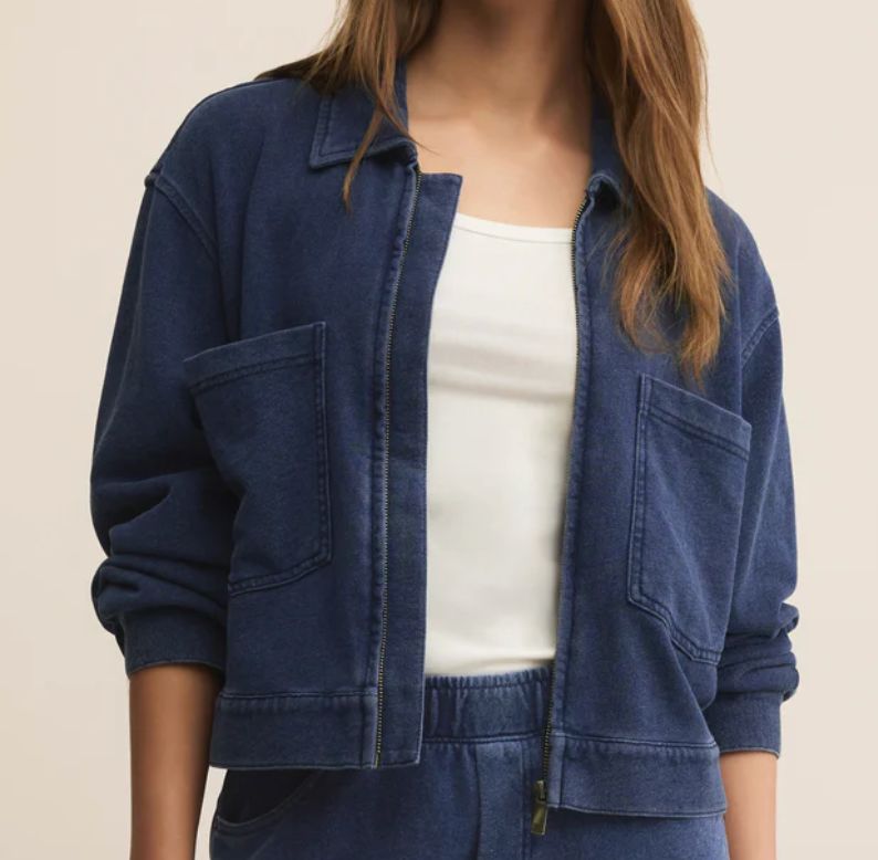 Z SUPPLY KNIT DENIM JACKET INDIGO -XX
