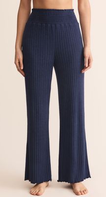 Z SUPPLY SMOCKED RIB PANT BLUE