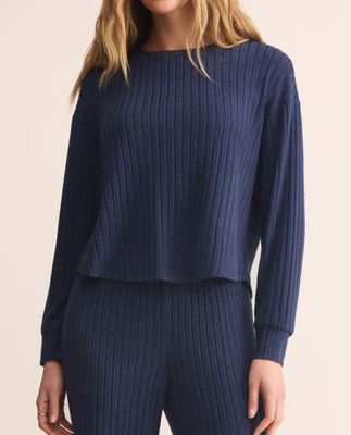 Z SUPPLY RIB LS TOP BLUE