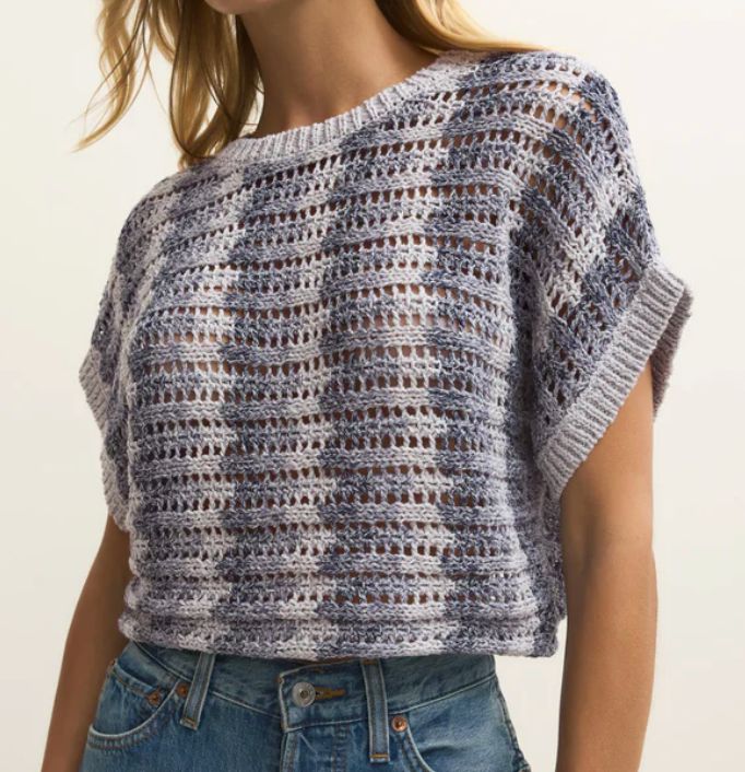 Z SUPPLY CROCHET TOP BLUE INDIGO -XX