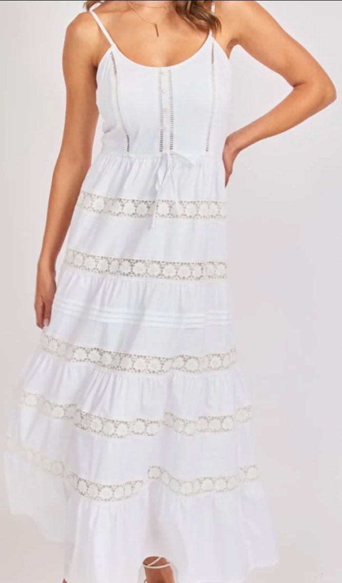 SADIE &amp; SAGE TIERED DRESS WHITE