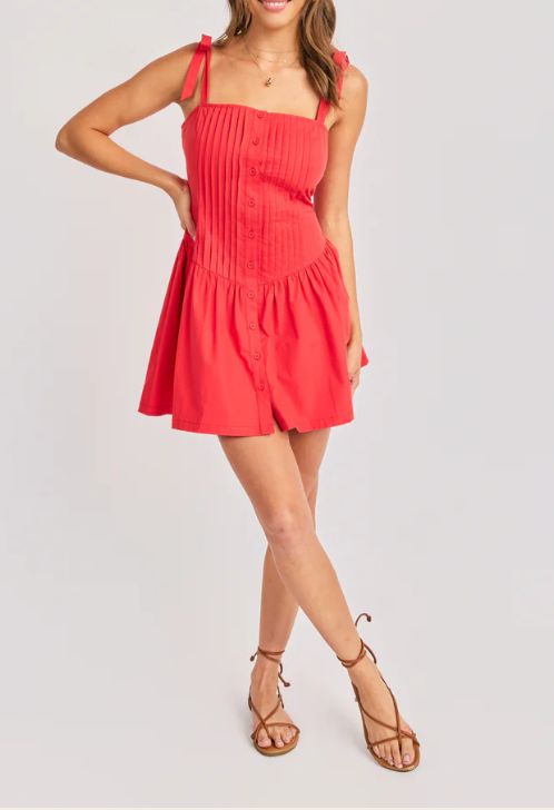 SADIE &amp; SAGE CANYON TIE MINI DRESS RED