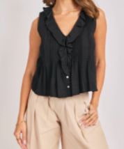 SADIE &amp; SAGE SLEEVELESS TOP BLACK