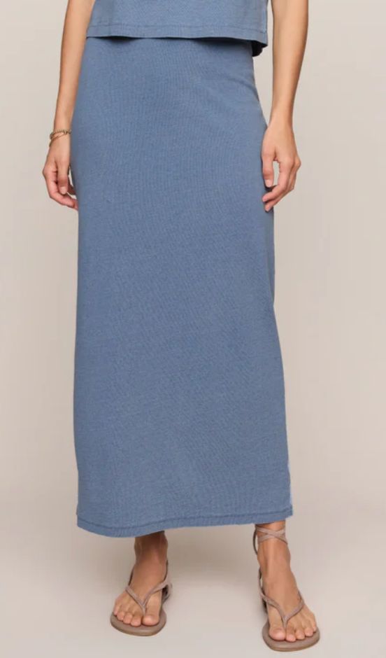 Z SUPPLY JERSEY MIDI SKIRT INDIGO