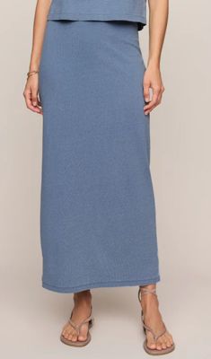 Z SUPPLY JERSEY MIDI SKIRT INDIGO