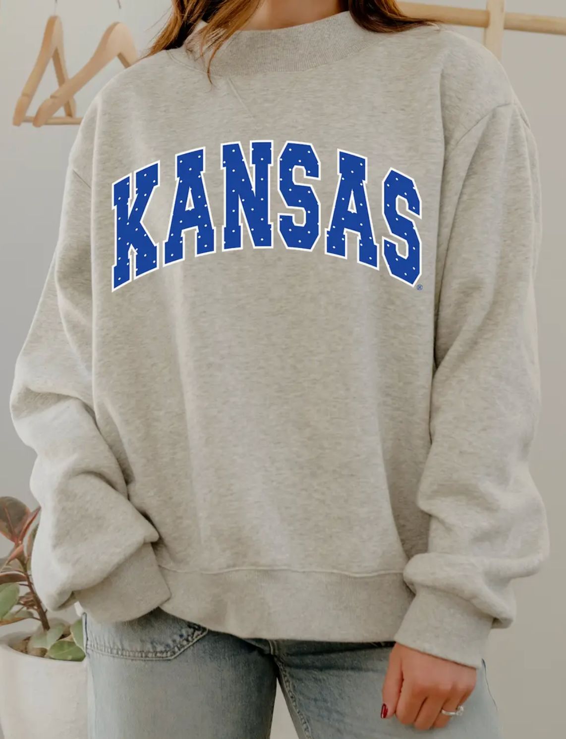 KU MOCK NECK SWEATSHIRT