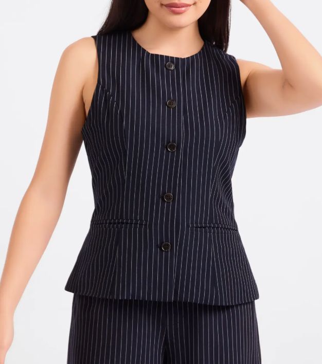 SADIE &amp; SAGE PINSTRIPE WAISTCOAT