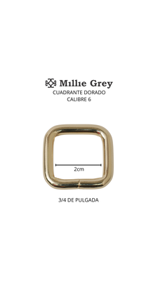 Cuadro 20 mm cal 6 dorado precio x unidad