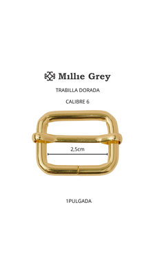 Trabilla 1" cal 6 dorado precio x unidad