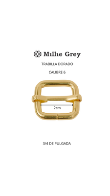 Trabilla 3/4" cal 6 dorado precio x unidad