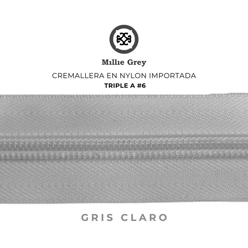 Cremallera #6 Gris C precio x metro