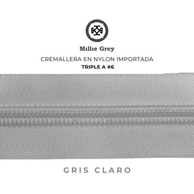 Cremallera #6 Gris C precio x metro
