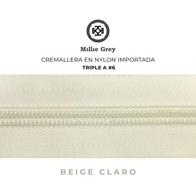 Cremallera #6 Beige  precio x metro