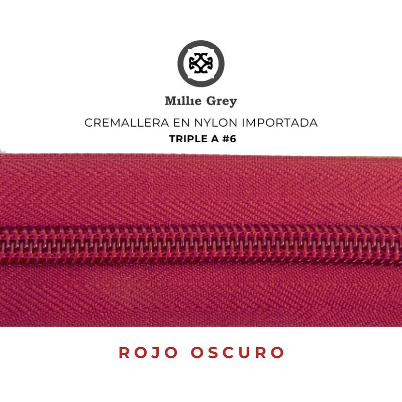 Cremallera # 6 Rojo O precio x metro