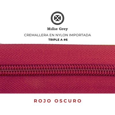 Cremallera # 6 Rojo O precio x metro