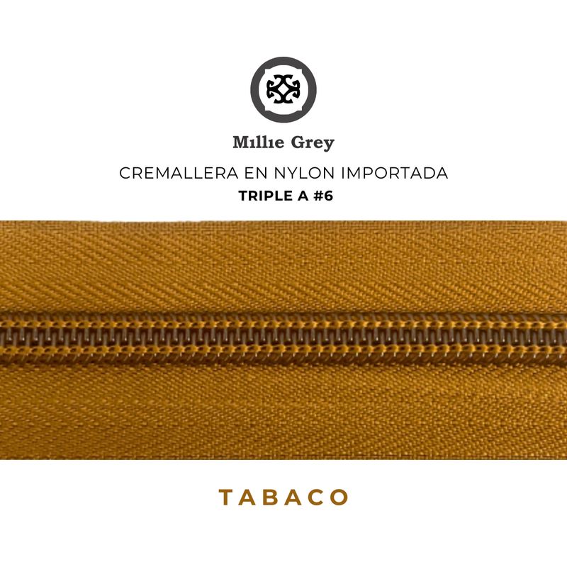 Cremallera #6 Tabaco precio x metro