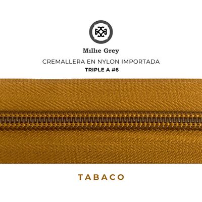 Cremallera #6 Tabaco precio x metro