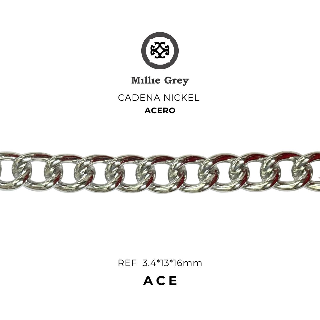 ACE Cadena en Aluminio Nickel precio x metro