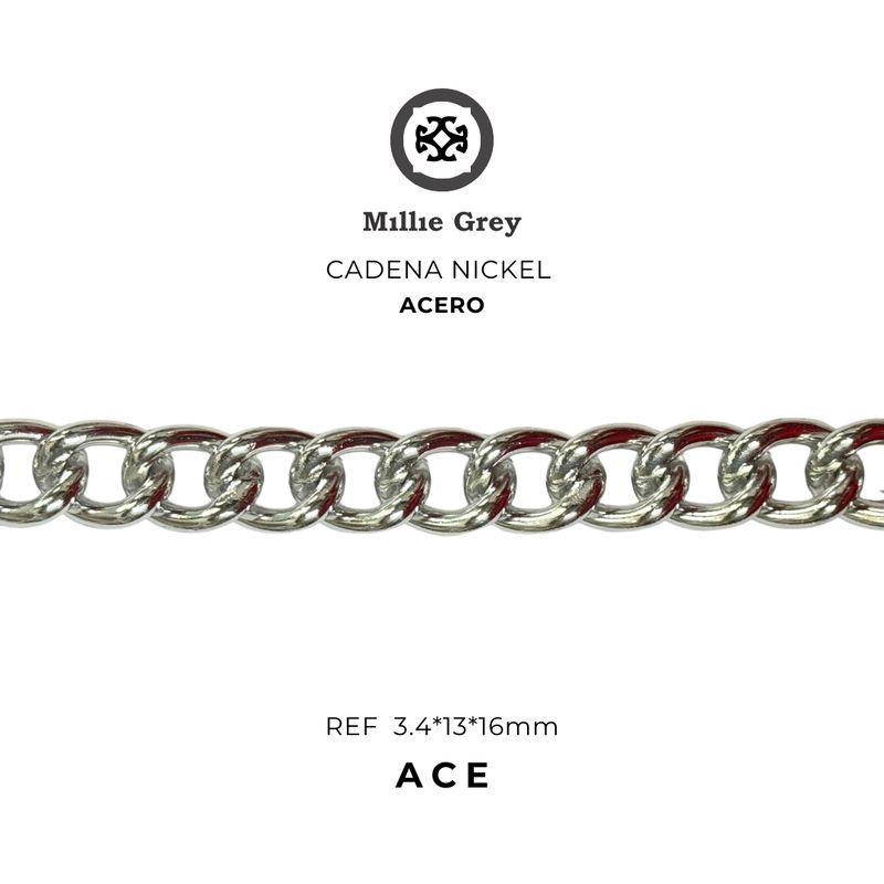 ACE Cadena en Aluminio Nickel precio x metro