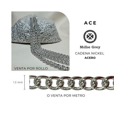 ACE Cadena en Aluminio Nickel precio x metro