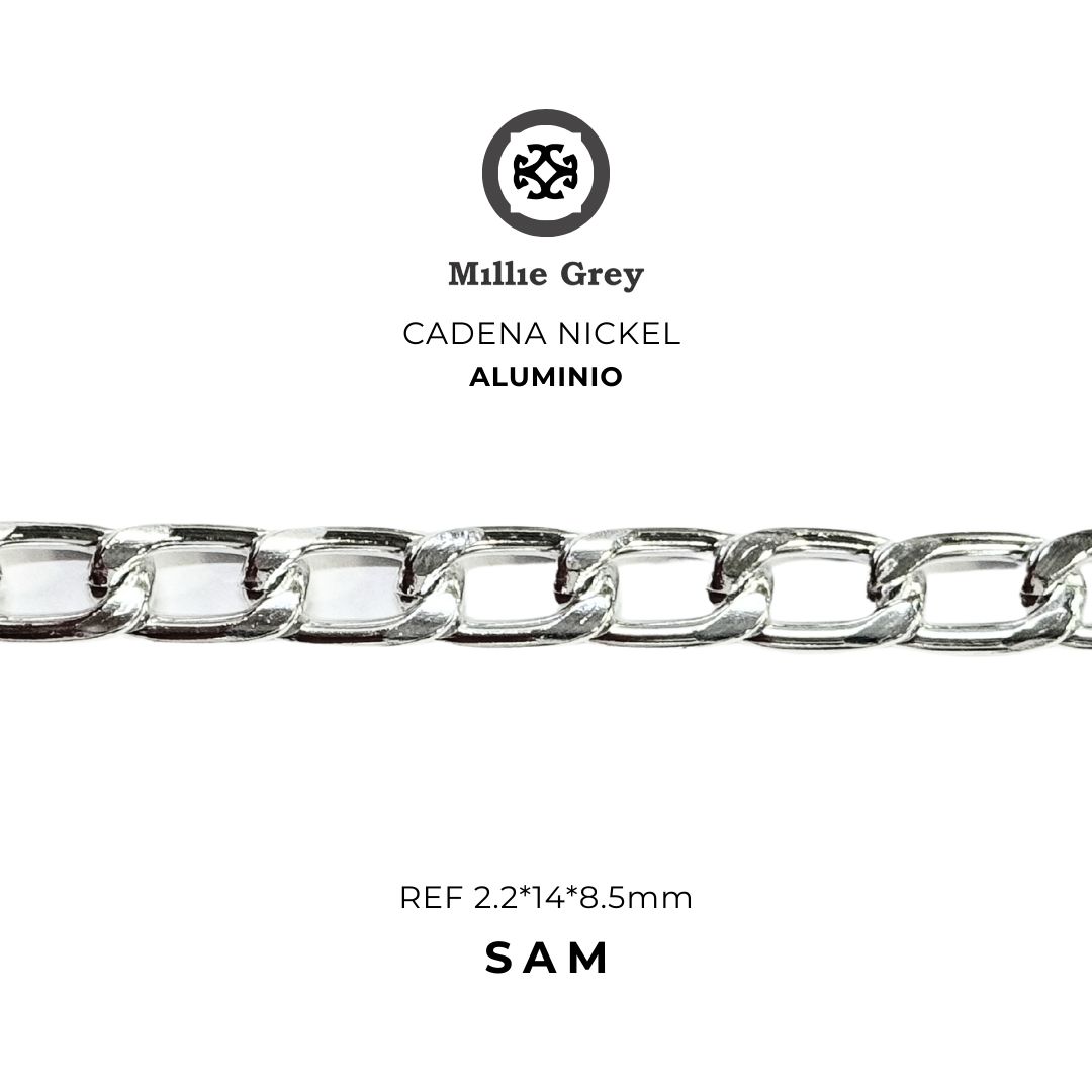 SAM  Cadena en Aluminio Nickel precio x metro