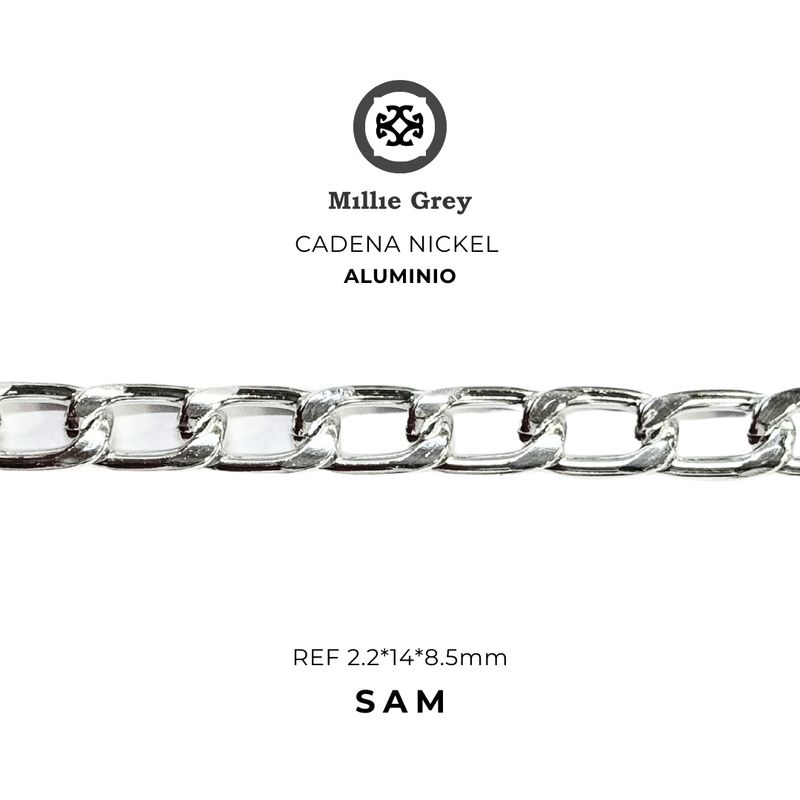 SAM  Cadena en Aluminio Nickel precio x metro
