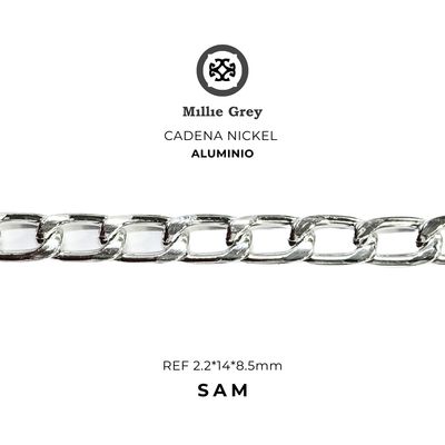 SAM  Cadena en Aluminio Nickel precio x metro