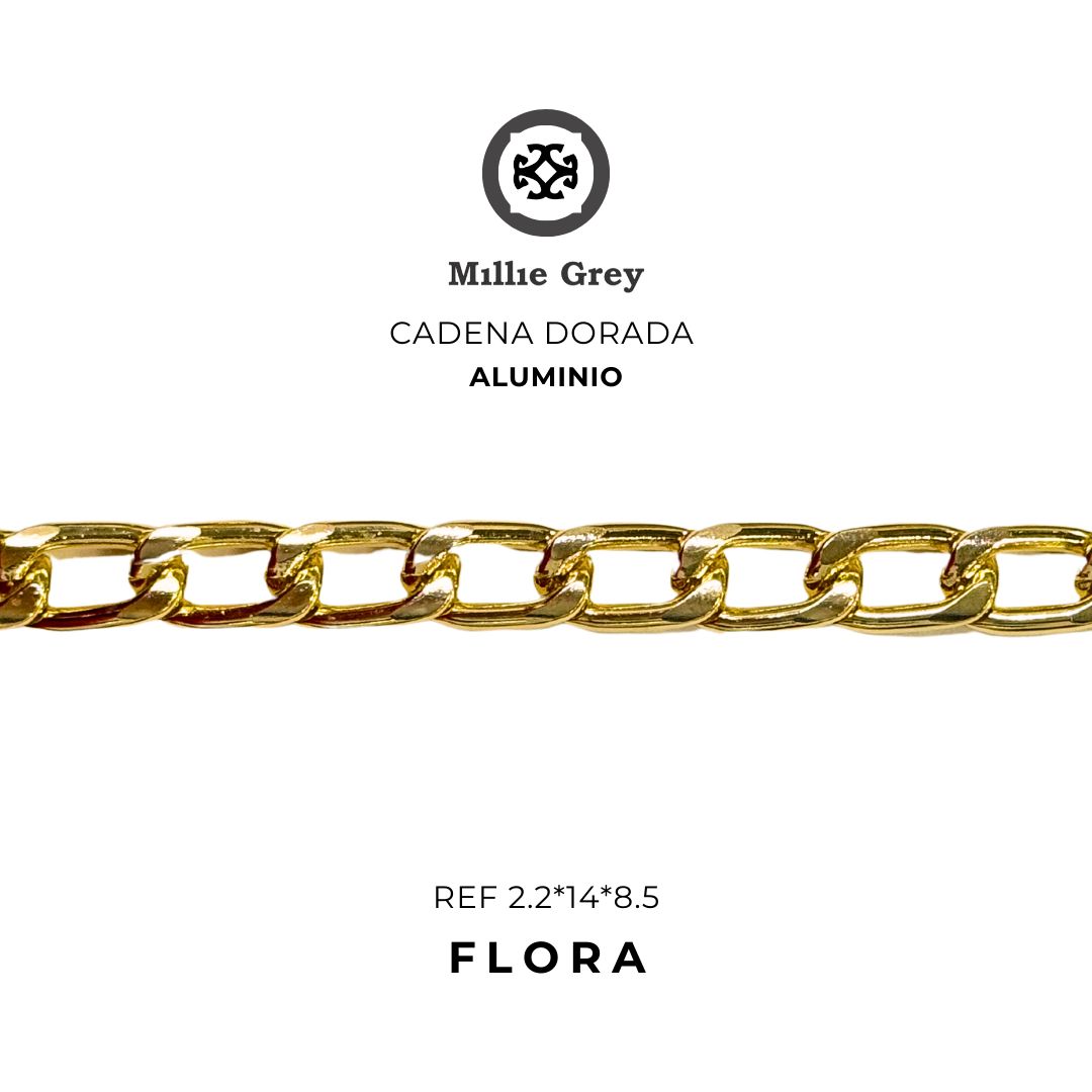 FLORA Cadena en Aluminio Dorado precio x metro
