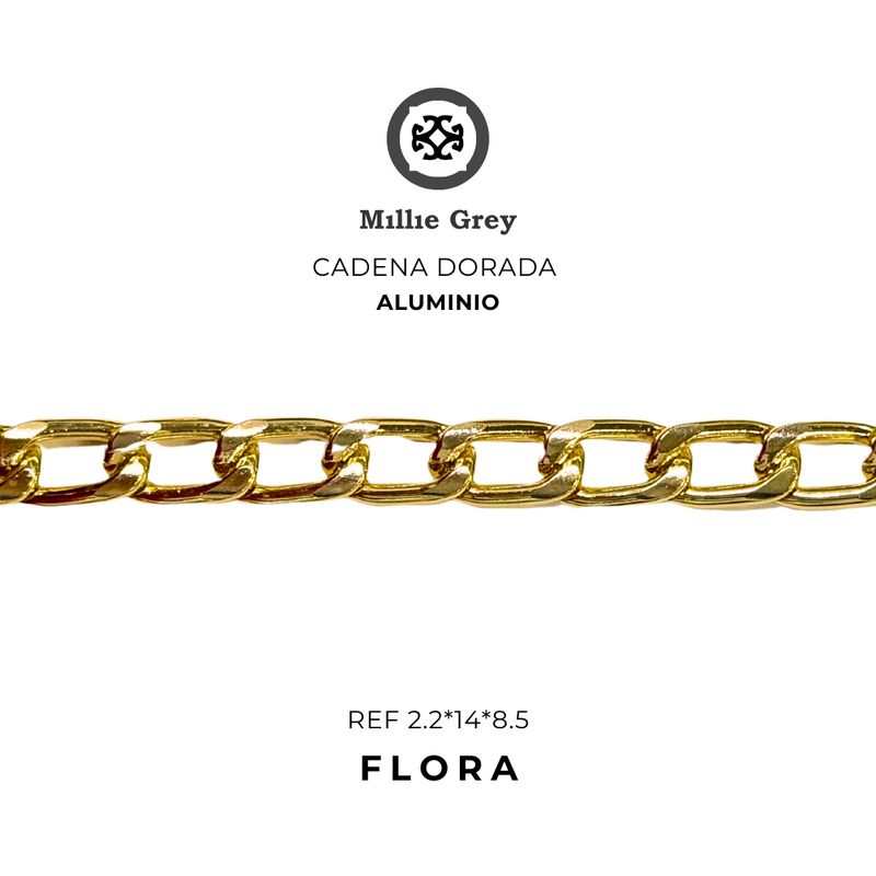 FLORA Cadena en Aluminio Dorado precio x metro