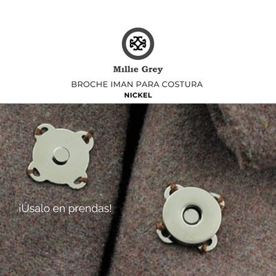 ​JULIA BROCHE IMAN PARA COSTURA  NIQUEL  precio x unidad