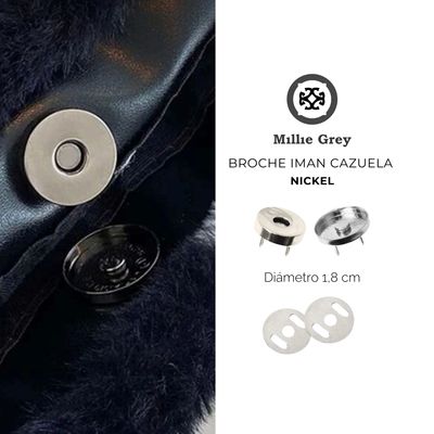 PLAT BROCHE IMAN CAZUELA METALICO NIQUEL     precio x unidad