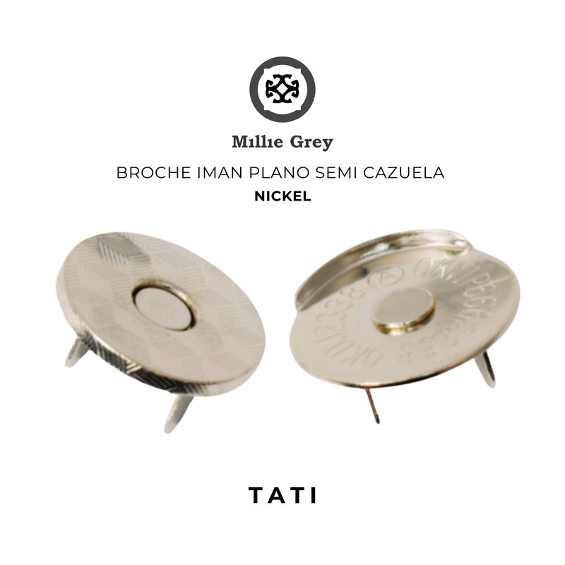 TATI BROCHE IMAN SEMI CAZUELA METALICO