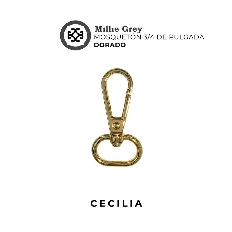 Mosqueton dorado 3/4 de pulgada (2 cm)​ - Cecilia