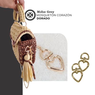 Mosqueton dorado de corazón - Helena Dorado  precio x unidad