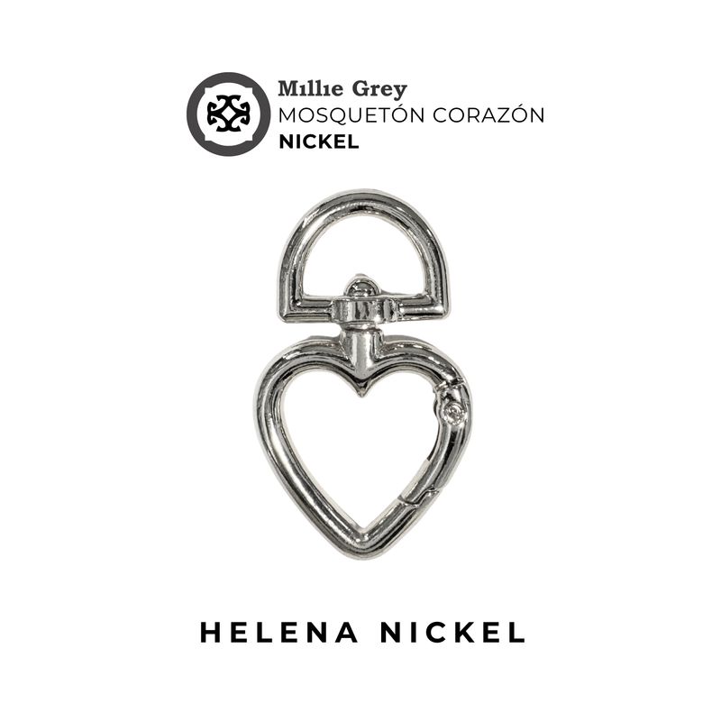 Mosquetón de corazón nickel - Helena Nickel