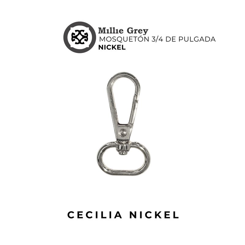 Mosquetón plateado 3/4 de pulgada (2 cm) - Cecilia Nickel