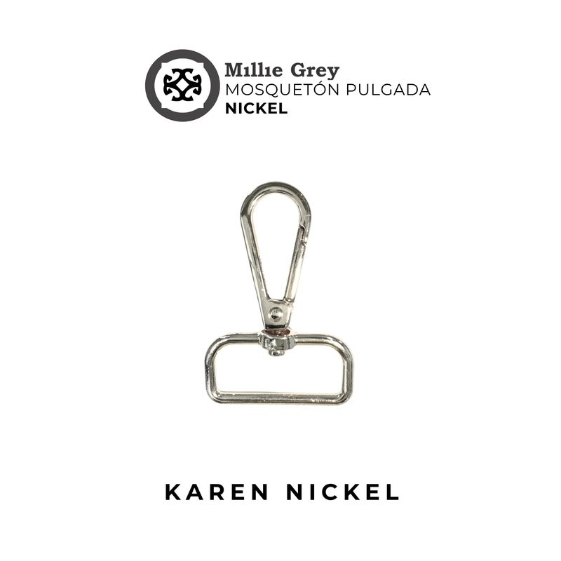 Mosqueton nickel (plateado) de pulgada (2,5 cm) - Karen Nickel