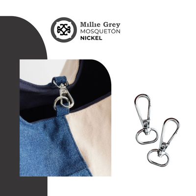 Mosquetón plateado 5/8 de pulgada (1.5 cm) - Molly  precio x unidad