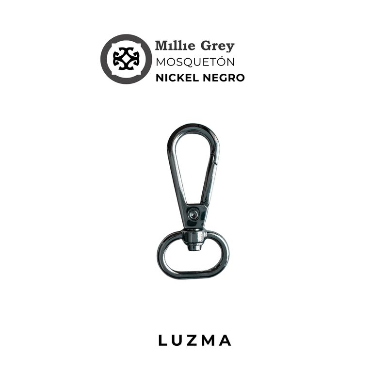 Mosqueton nickel negro 5/8 de pulgada (1.5 cm) - Luzma