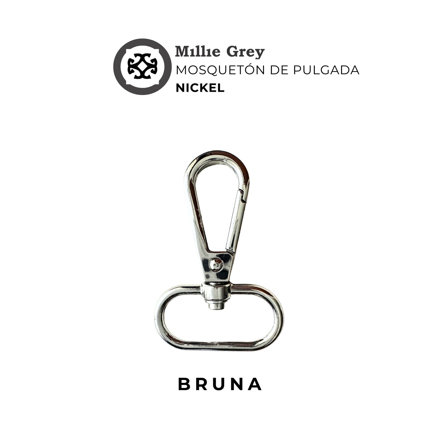 Mosquetón Nickel (plateado) 1 pulgada (2,5 cm) - Bruna