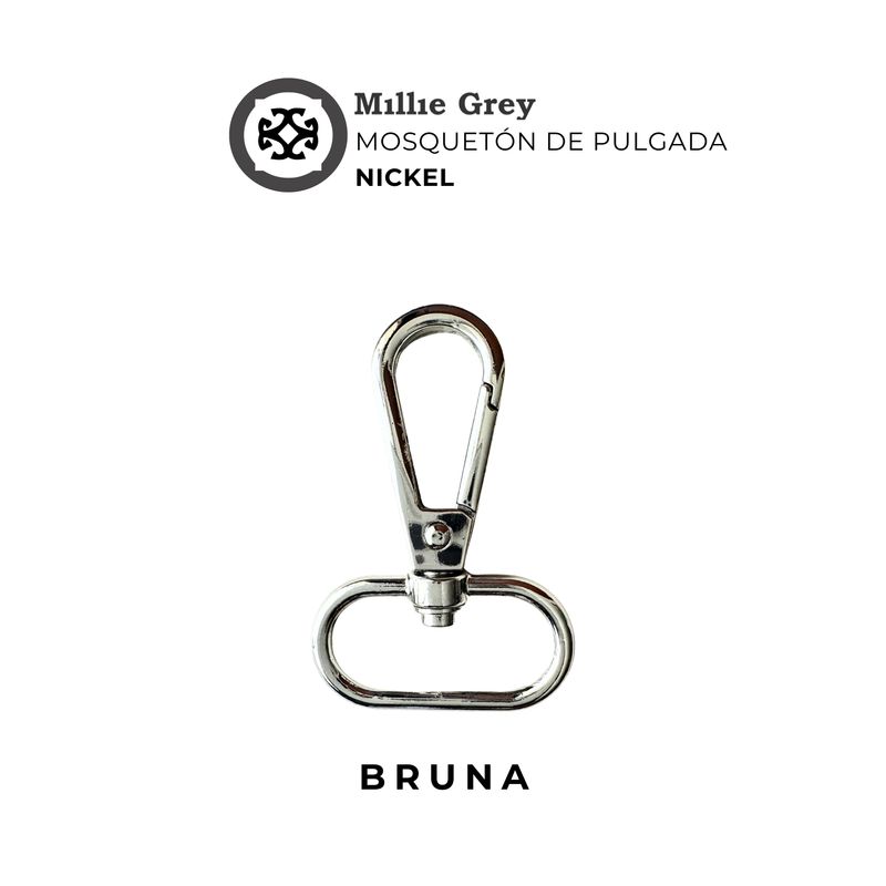 Mosquetón Nickel (plateado) 1 pulgada (2,5 cm) - Bruna