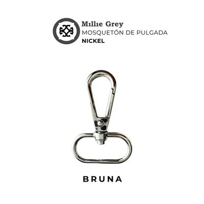 Mosquetón Nickel (plateado) 1 pulgada (2,5 cm) - Bruna