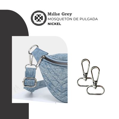 Mosquetón Nickel (plateado) 1 pulgada (2,5 cm) - Bruna  precio x unidad
