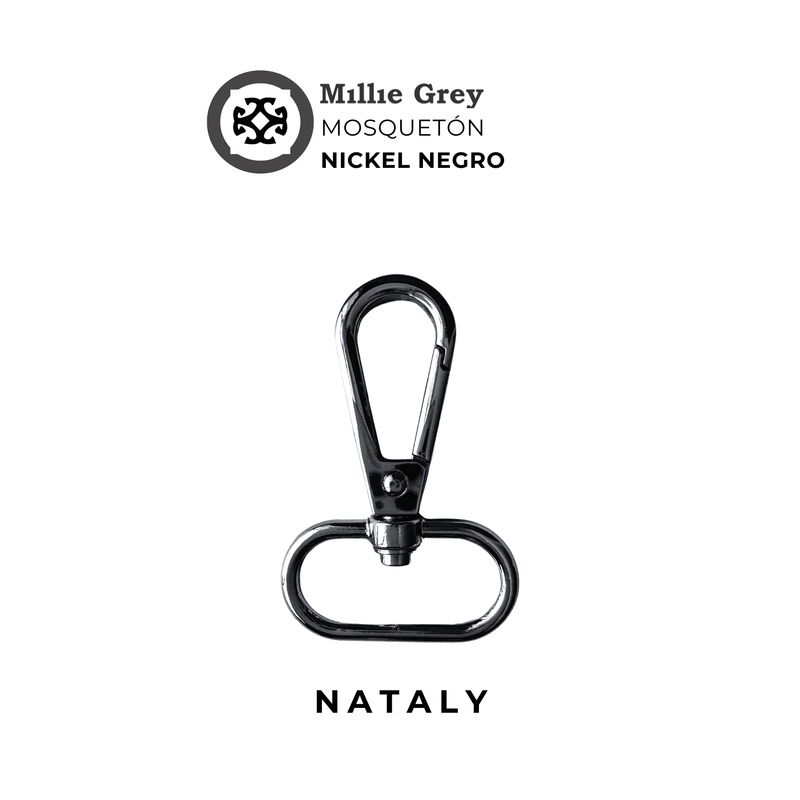 Mosquetón nickel negro de pulgada (2.5 cm) - Nataly