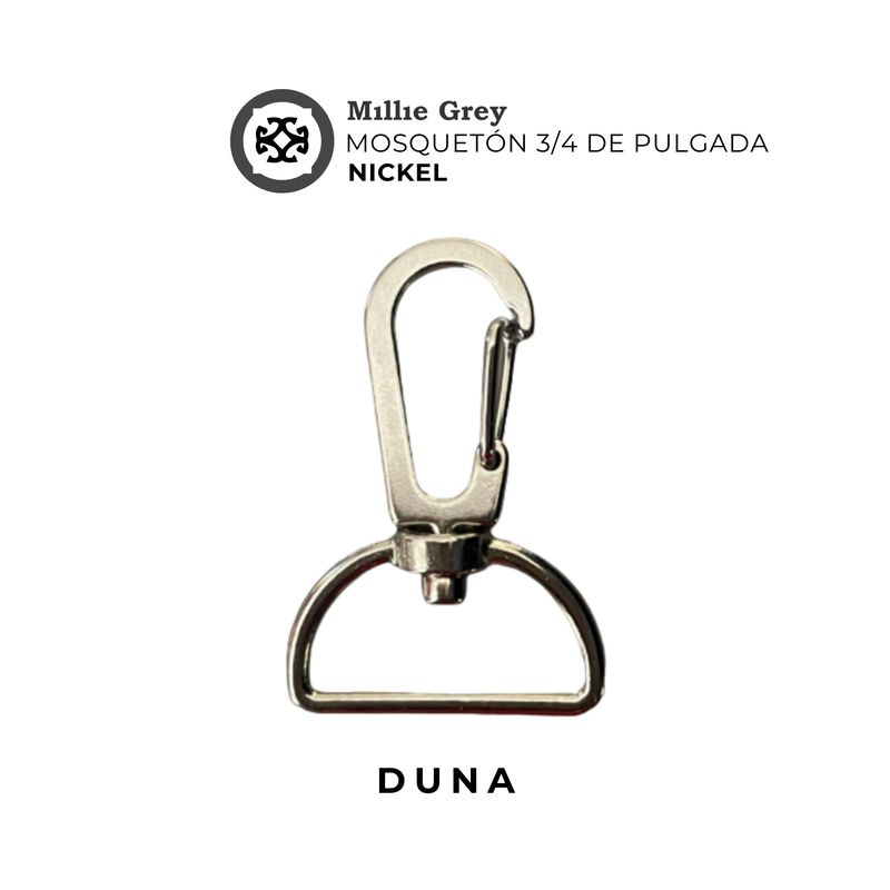 Mosqueton  plateado 3/4 de pulgada (2 cm) - Duna
