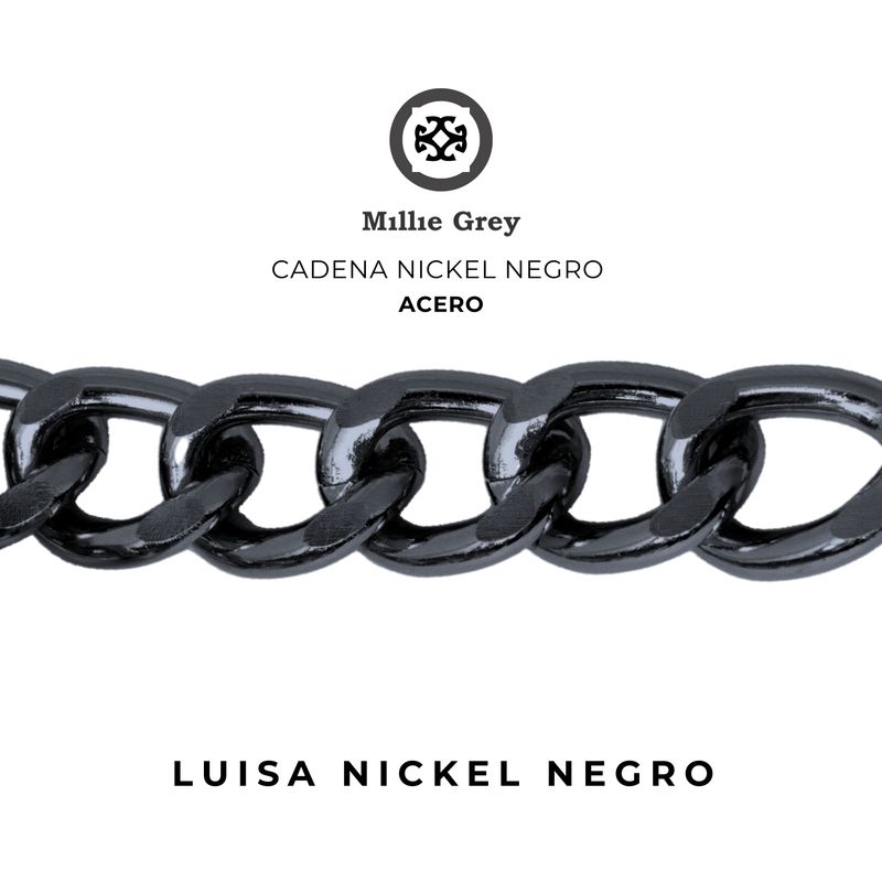 ​Cadena metálica para bolsos nickel negro - Luisa precio x metro